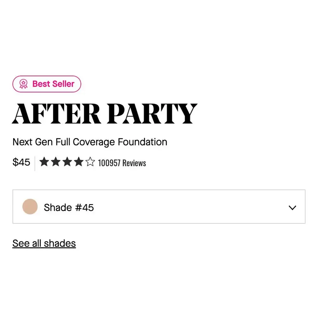 Foundation #045 AFTER PARTY 30mL NEXT GEN FULL COVERAGE
